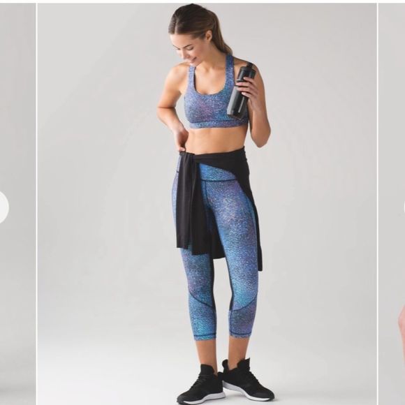 Lululemon Pace Rival Crop 22” Strive Multi Black Blue Mermaid Galaxy Size 4 - Picture 1 of 16